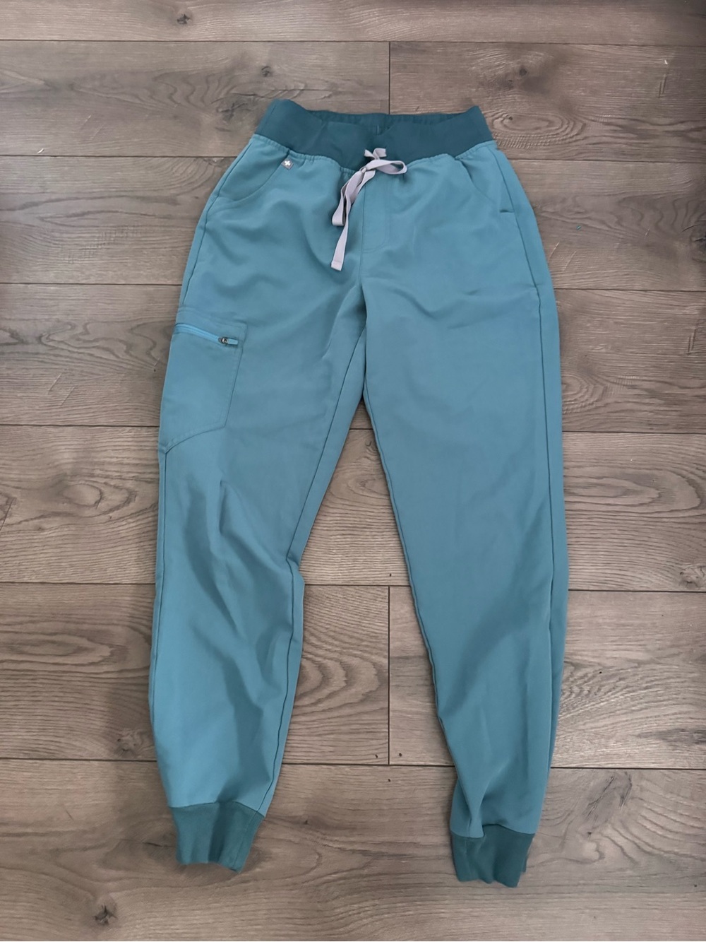 Figs Teal Drawstring Jogger Pants Size Small